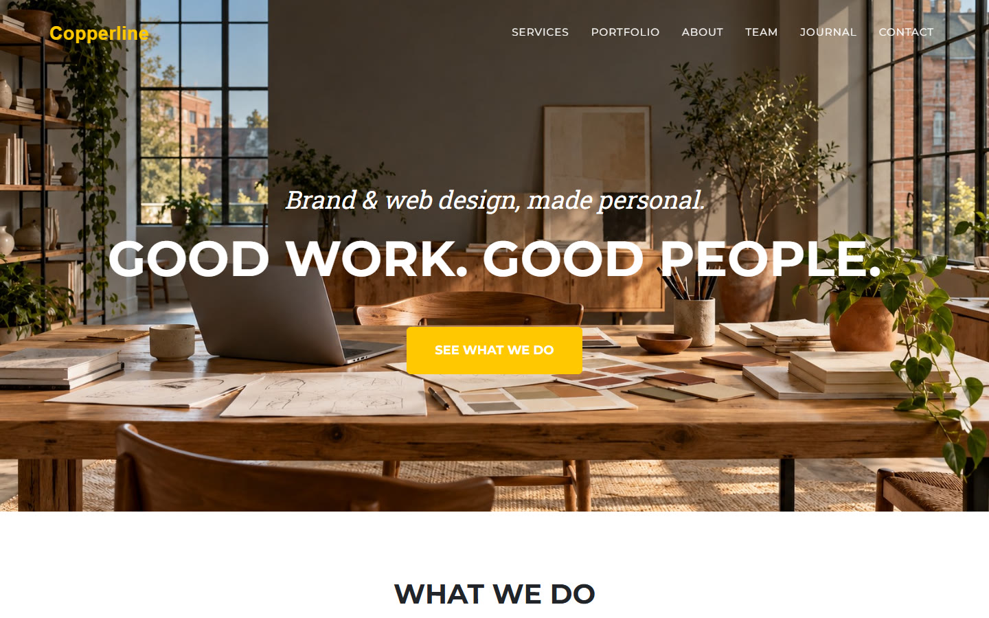 The Copperline Studio page as the AI tool made it